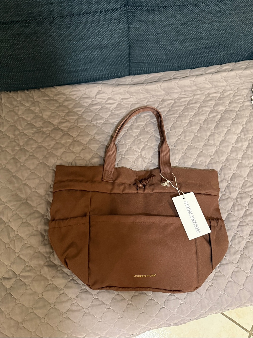Modern Picnic Insulated Lunch Tote Brown NWT Chic Work Travel Bag